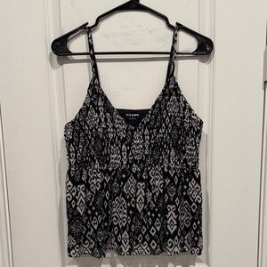 Old Navy Black and White Patterned Camisole